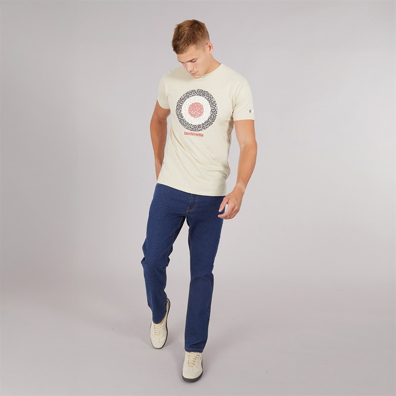 Lambretta Mens Geo Target T-Shirt Stone