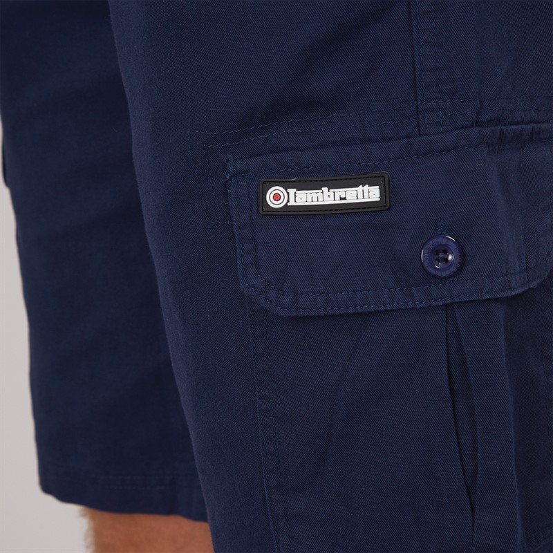 Lambretta Mens Cargo Shorts Navy
