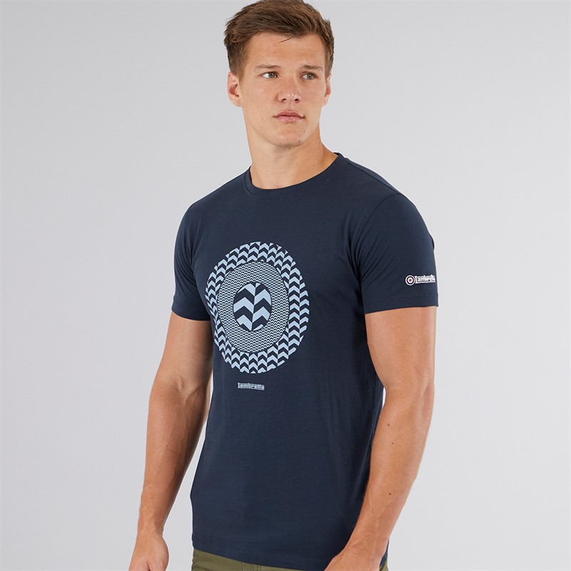 Lambretta Mens Chevron Target T-Shirt Navy