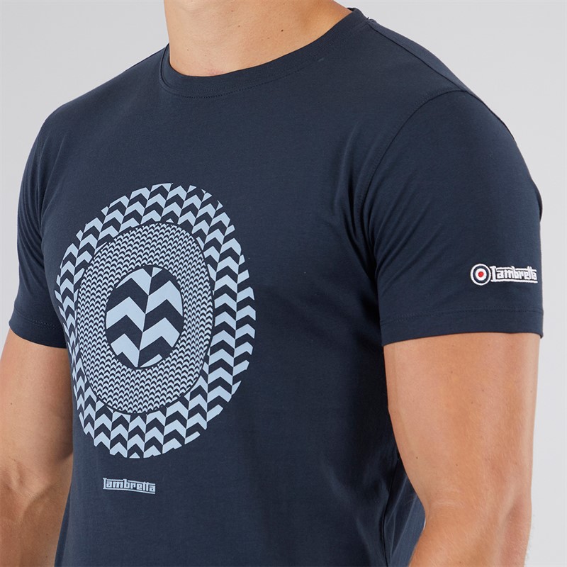 Lambretta Mens Chevron Target T-Shirt Navy