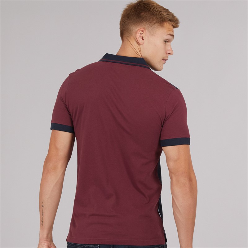 Lambretta Mens Vintage Polo Shirt Burg/Navy