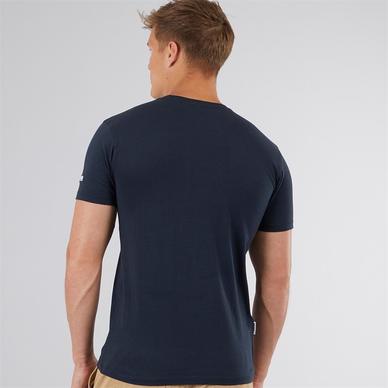 Lambretta Mens Side Striped T-Shirt Navy