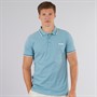 Lambretta Mens Twin Tipped Polo Smoke Blue/Black/Grey