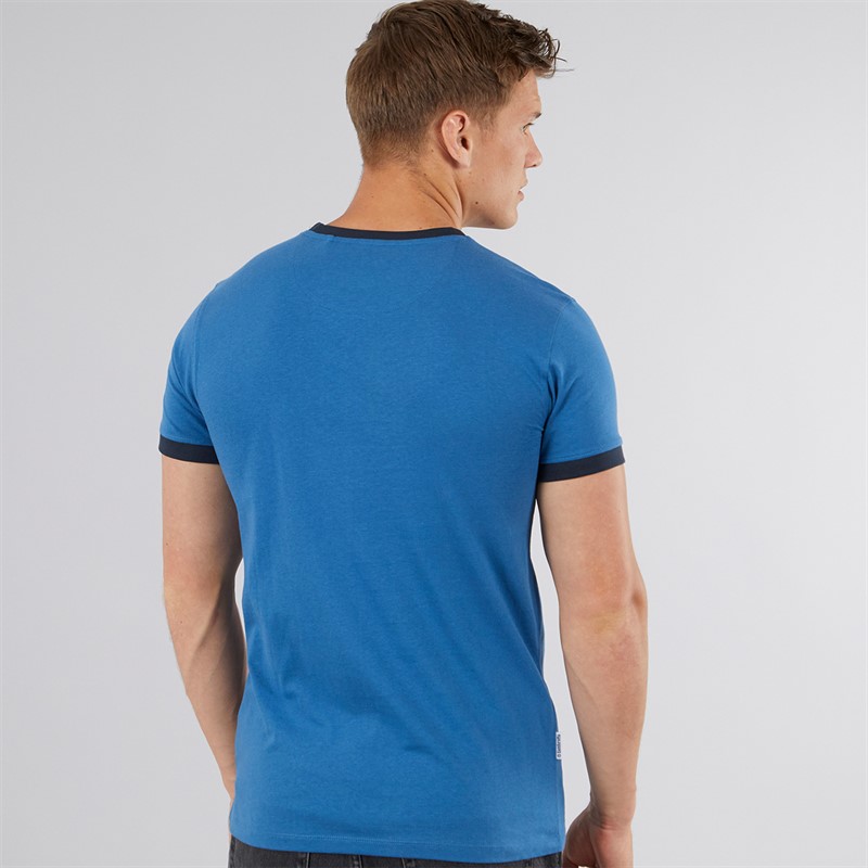 Lambretta Mens Target Ringer T-Shirt Dark Blue