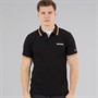 Lambretta Mens Triple Tipped Polo Shirt Black Stone/Cash/Orange