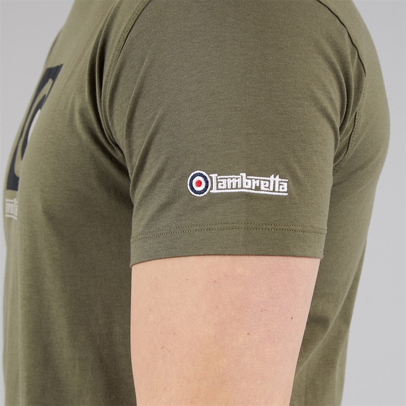 Lambretta Mens Target Box T-Shirt Khaki