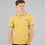 Lambretta Mens Triple Tipped Polo Shirt Gold White/Navy/Clay