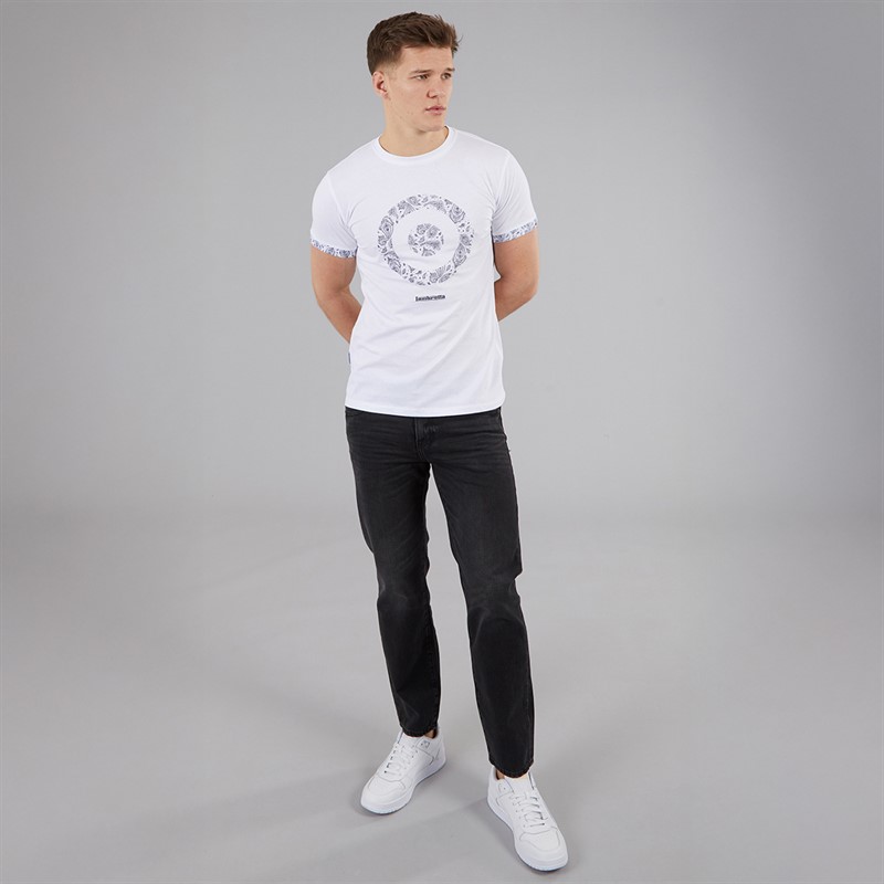 Lambretta Mens Paisley Target T-Shirt White