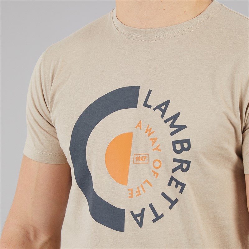 Lambretta Mens Target T-Shirt Stone