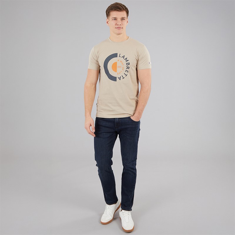 Lambretta Mens Target T-Shirt Stone