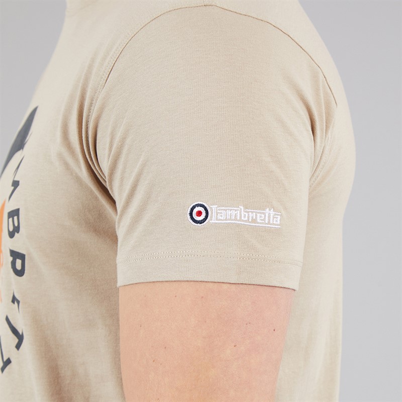 Lambretta Mens Target T-Shirt Stone