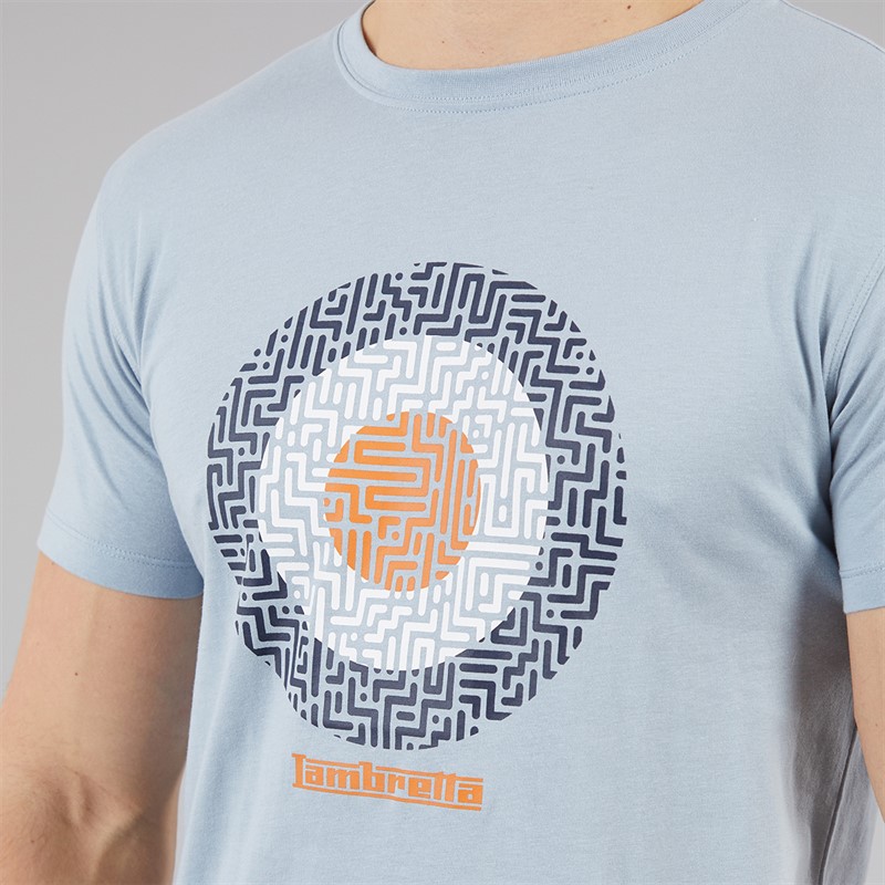 Lambretta Mens Geo Target T-Shirt Dusky Blue