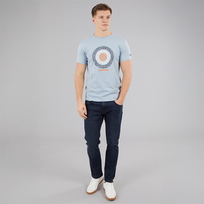 Lambretta Mens Geo Target T-Shirt Dusky Blue
