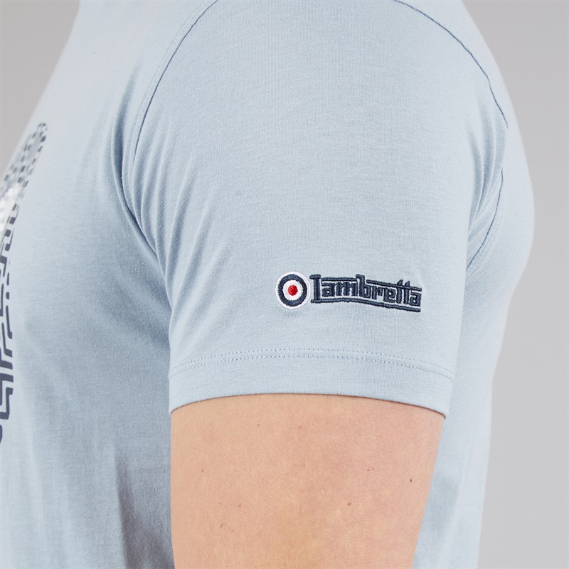 Lambretta Mens Geo Target T-Shirt Dusky Blue