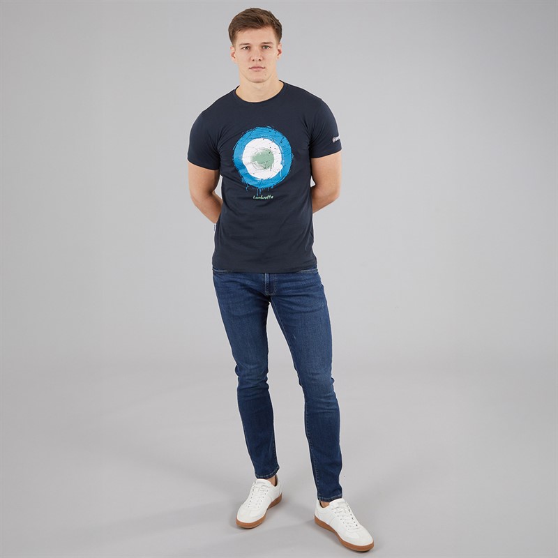 Lambretta Mens Target Spray T-Shirt Navy