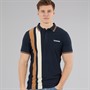 Lambretta Mens Vertical Stripe Shirt Polo Shirt Navy