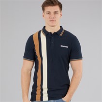 Lambretta Mens Vertical Stripe Shirt Polo Shirt Navy