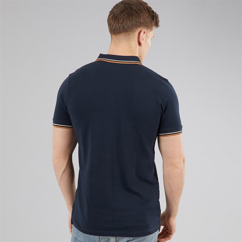 Lambretta Mens Vertical Stripe Shirt Polo Shirt Navy