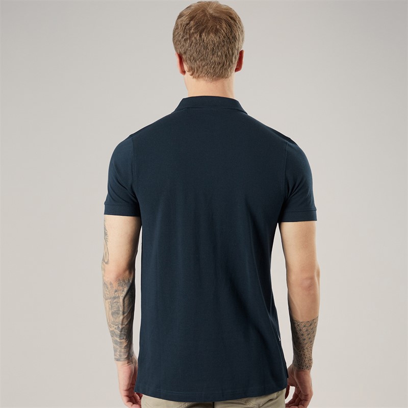 Lambretta Mens Classic Stripe Polo Shirt Navy/Moonlit Ocean