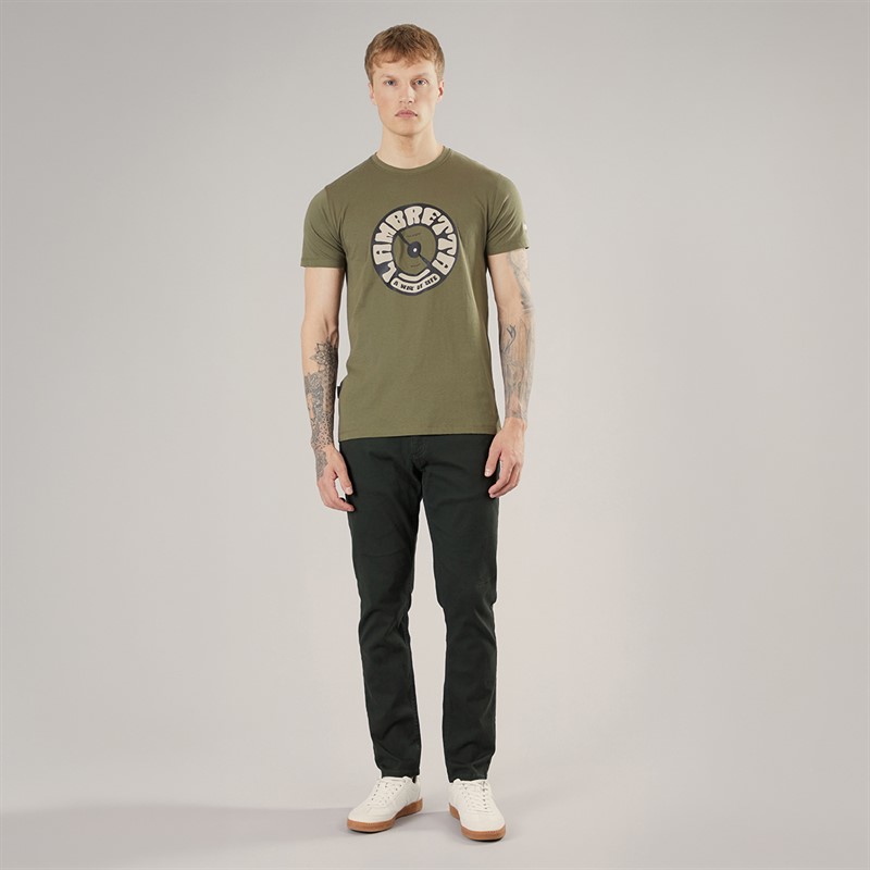 Lambretta Mens Vinyl T-Shirt Khaki