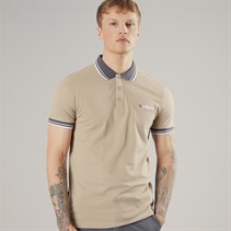 Lambretta Mens Contrast Polo Shirt Stone/Iron
