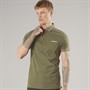 Lambretta Mens Gingham Collar Polo Shirt Khaki