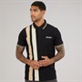 Lambretta Mens Vertical Stripe Polo Shirt Black/Nomad