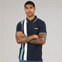 Lambretta Mens Vertical Stripe Polo Shirt Navy/Smoke Blue