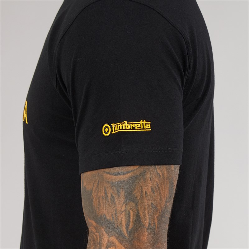 Lambretta Mens Brand Target T-Shirt Black