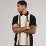 Lambretta Mens Classic Stripe Polo Shirt Black/Nomad