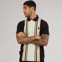 Lambretta Mens Classic Stripe Polo Shirt Black/Nomad