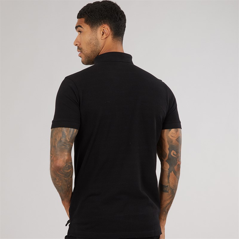 Lambretta Mens Classic Stripe Polo Shirt Black/Nomad