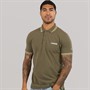 Lambretta Mens Triple Tipped Polo Shirt Khaki White/Navy/Gold