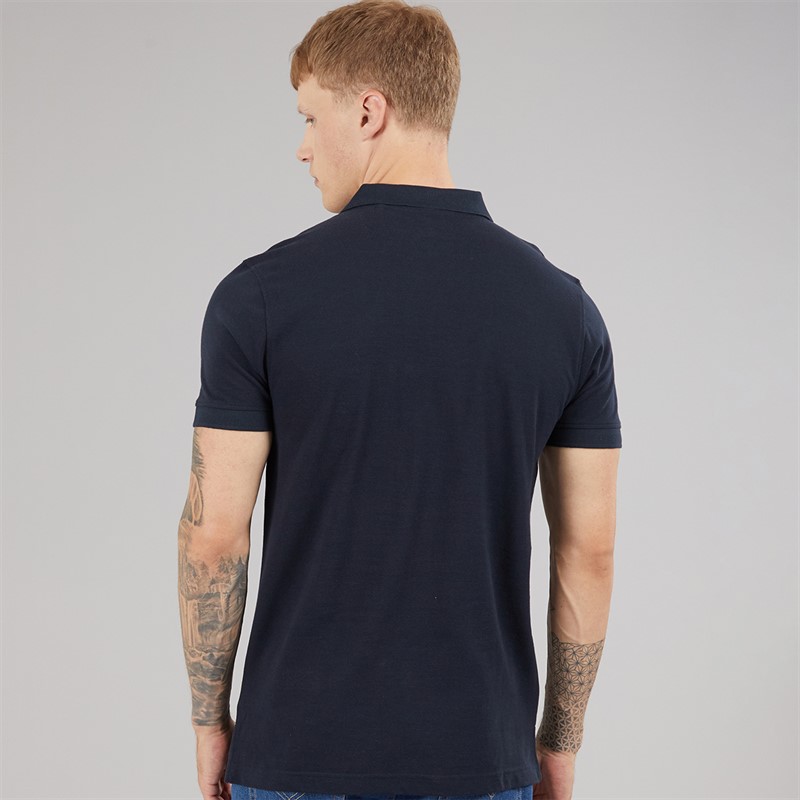 Lambretta Mens Classic Stripe Polo Shirt Navy/Smoke Blue