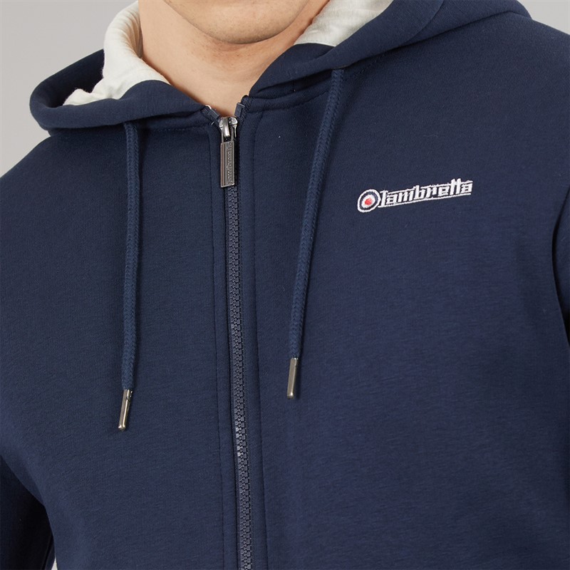 Lambretta Mens Hoodie Navy/Jet Stream/Red