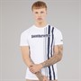 Lambretta Mens Racing Stripe T-Shirt White/Navy/Grey