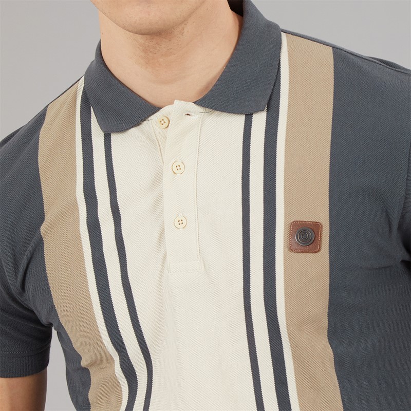 Lambretta Mens Classic Stripe Polo Shirt Iron