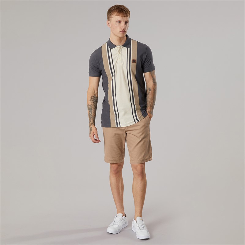 Lambretta Mens Classic Stripe Polo Shirt Iron