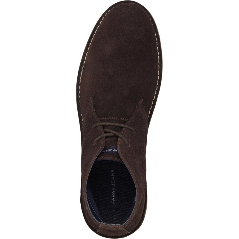 Buy FARAH Jeans Mens Desert Boots Choc