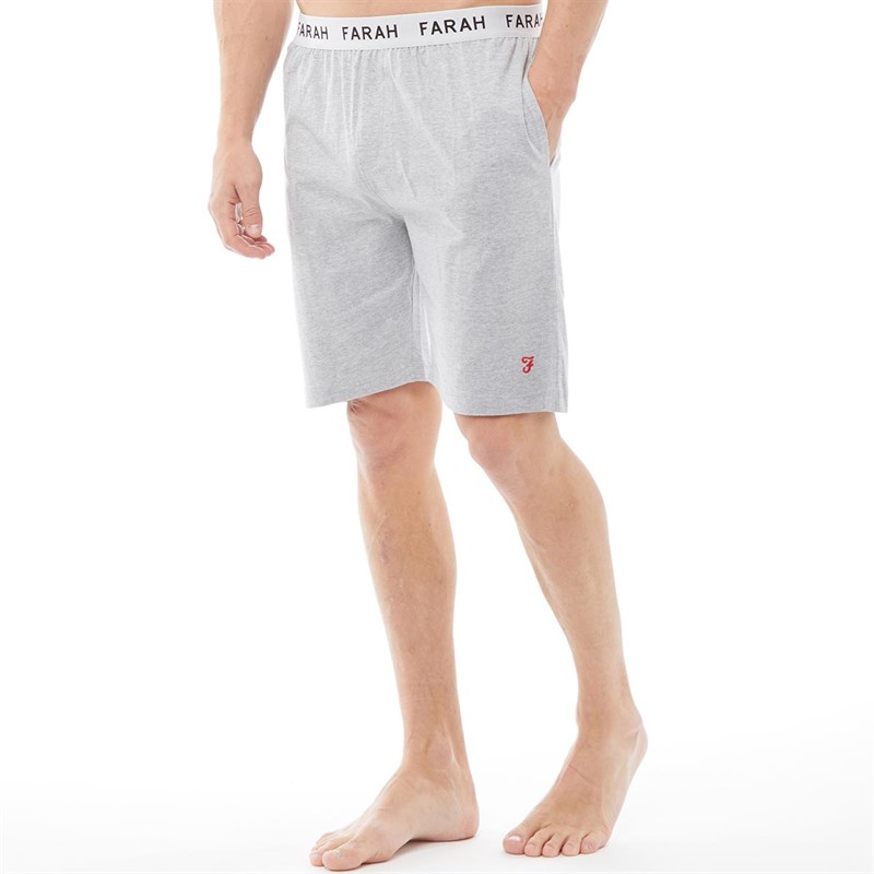 Buy FARAH Mens Kielder Lounge Shorts Grey Marl
