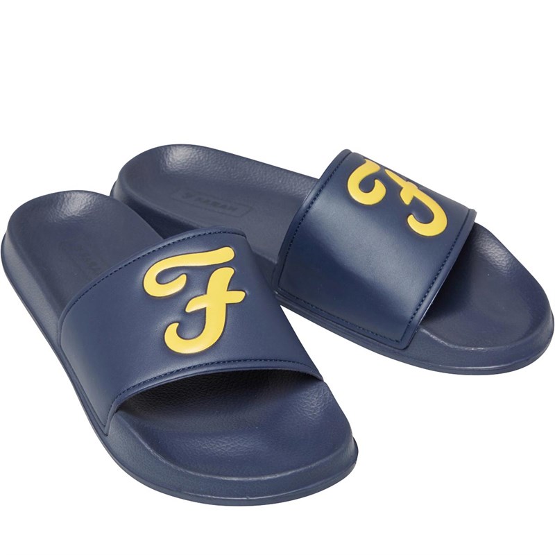 FARAH Mens Carta Slides Navy