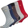 FARAH Mens Epsworth Five Pack Socks Assorted