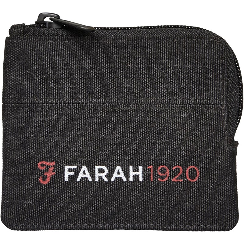 Buy FARAH Mens Newton Cotton Canvas Zip Wallet Black