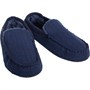 FARAH Mens Fawsley Moccasin Slippers Navy Herringbone