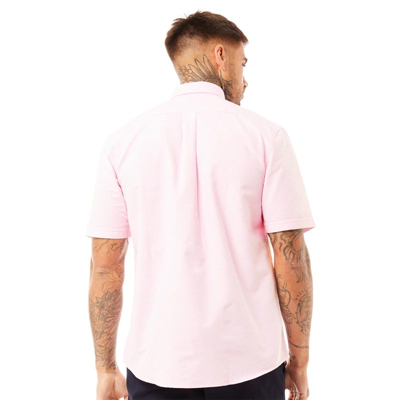 FARAH Mens Drayton Short Sleeve Shirt Pink