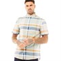 FARAH Mens Faron Short Sleeve Check Shirt Pastel Green