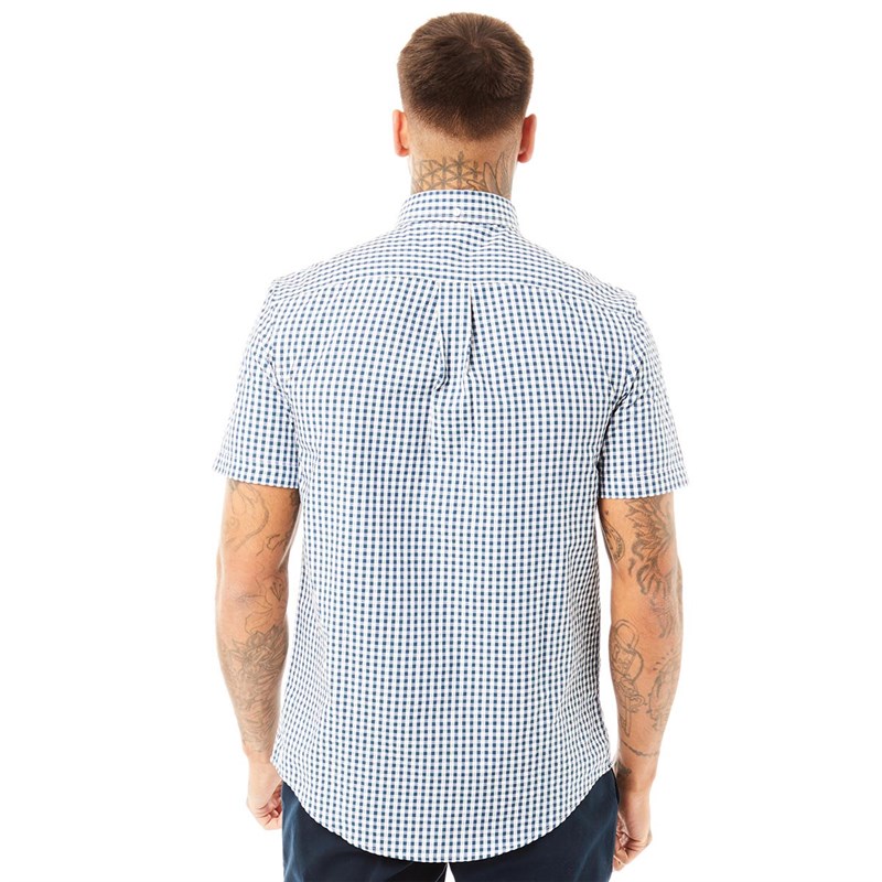 Farah Chemises à Manches Courtes Ritchie Textured Homme Bleu Carreaux