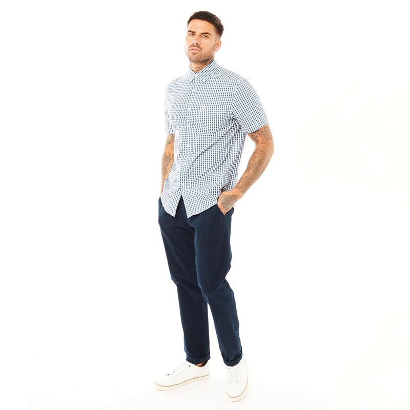 Farah Chemises à Manches Courtes Ritchie Textured Homme Bleu Carreaux