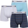 Farah Mens Kadel Three Pack Boxers Navy Stripes/White/Sky