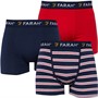 Farah Mens Zebu Three Pack Boxers Navy Stripes/Navy/Red